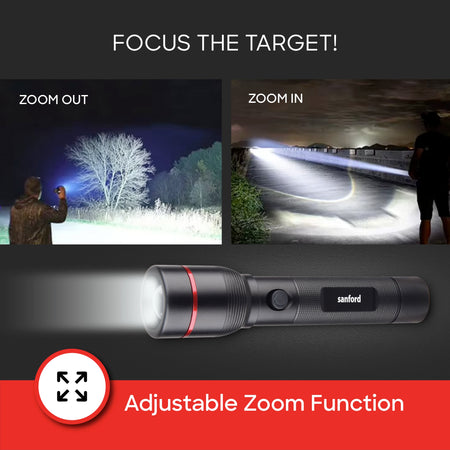 rechargeable LED flashlight combo 2 pack zoom torch sanford 4