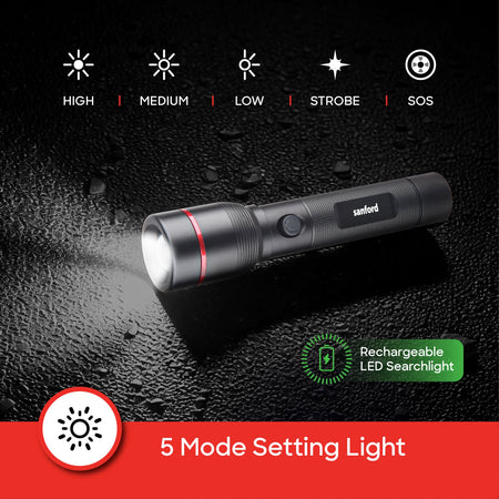rechargeable LED flashlight combo 2 pack zoom torch sanford 5