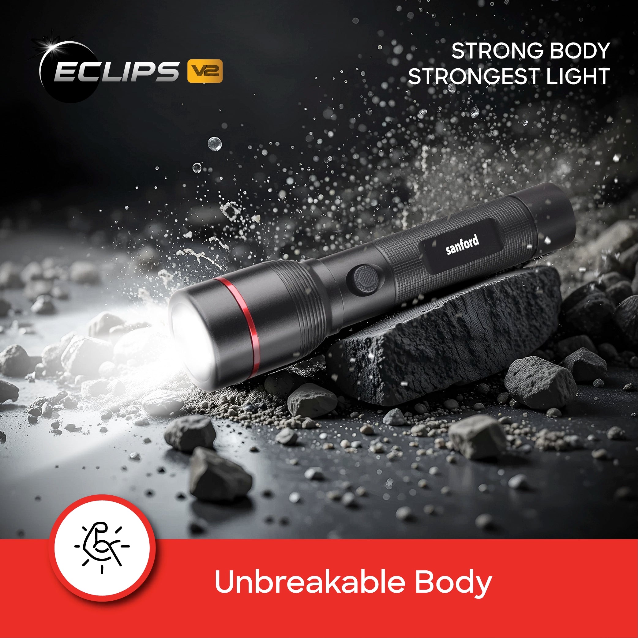 rechargeable LED flashlight combo 2 pack zoom torch sanford 7