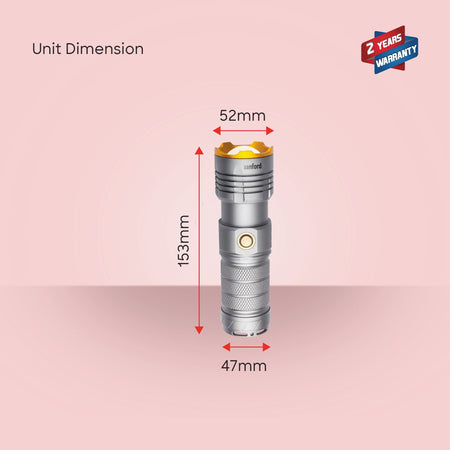  20W laser LED zoom flashlight dual 3.7V radiant series sanford 6