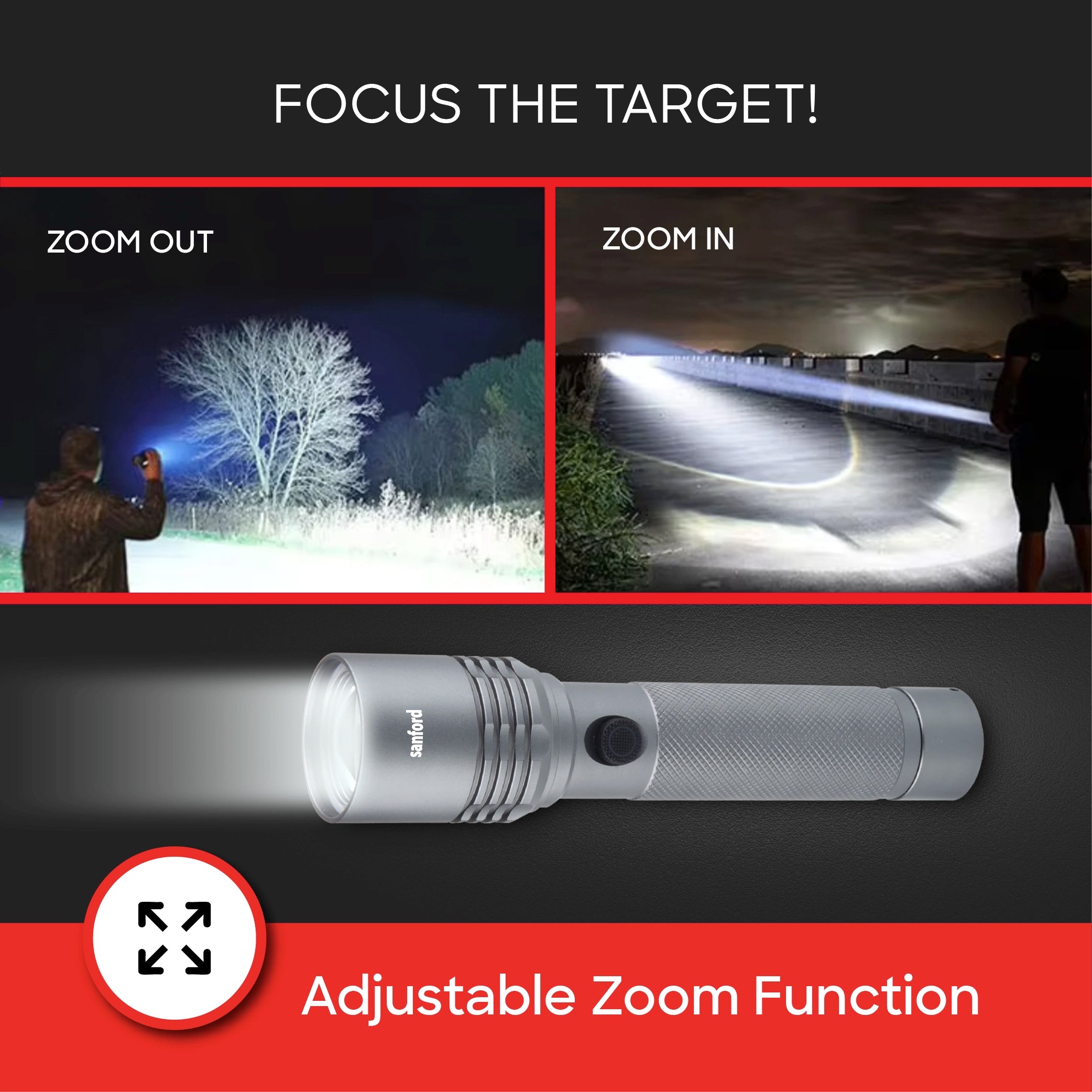 20W laser LED zoom flashlight sanford 4