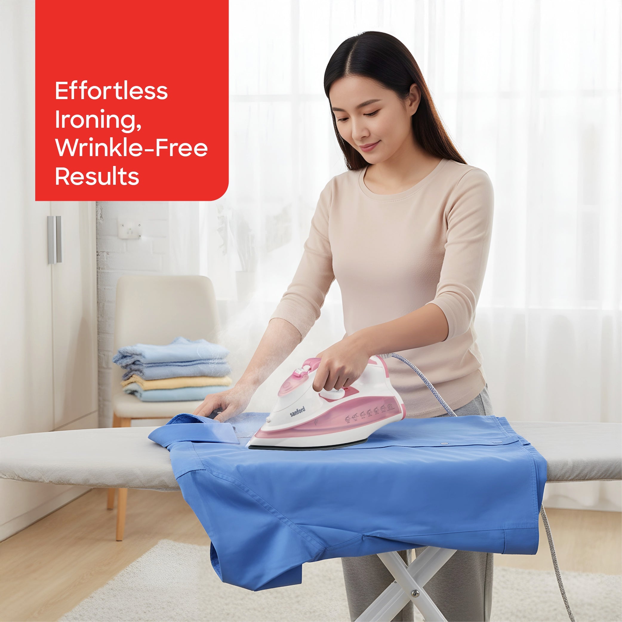 Steam iron 3000W with ceramic soleplate large water tank high steam output sanford 2