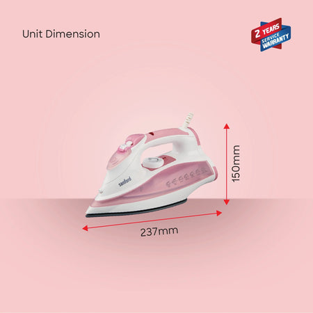 Sanford SF46CSI Steam Iron – unit dimensions and measurements