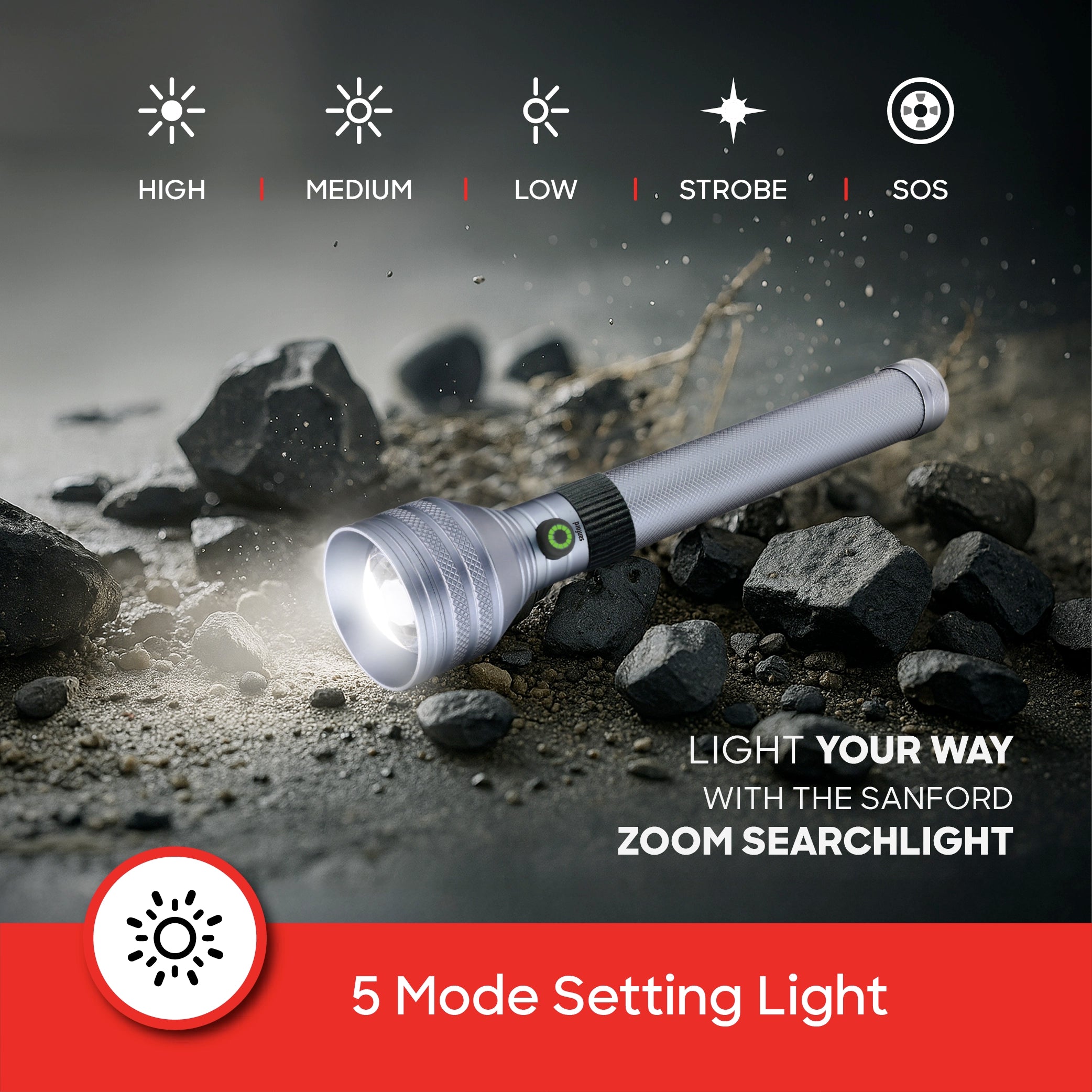 rechargeable LED flashlight combo 2 pack sanford 5
