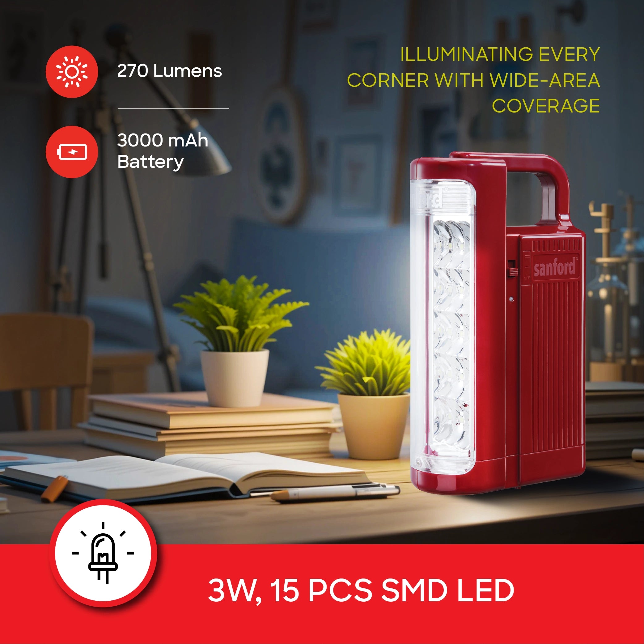 3W LED Lantern with 15 LEDs 60 Hour Runtime sanford 3