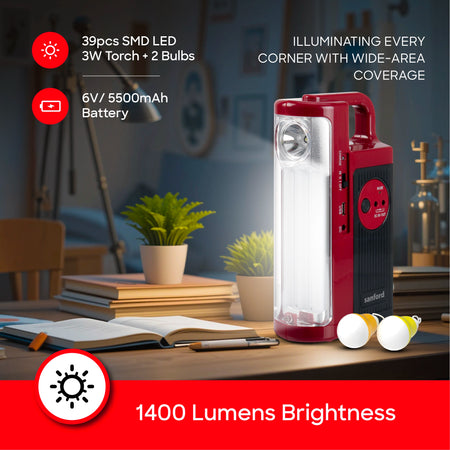  Rechargeable LED Emergency Lantern 2 Pcs LED Bulb Sanford 3