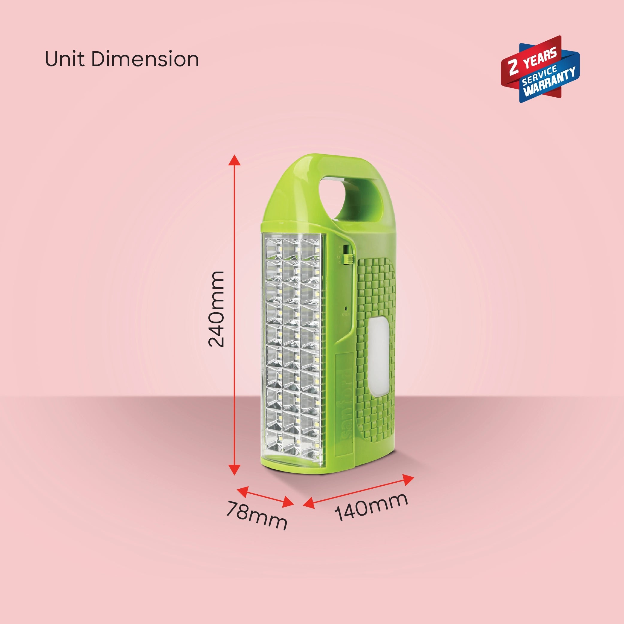 Sanford SF473EL 5W LED Lantern – unit dimensions and measurements