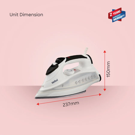 Sanford SF47SI Steam Iron – unit dimensions and measurements