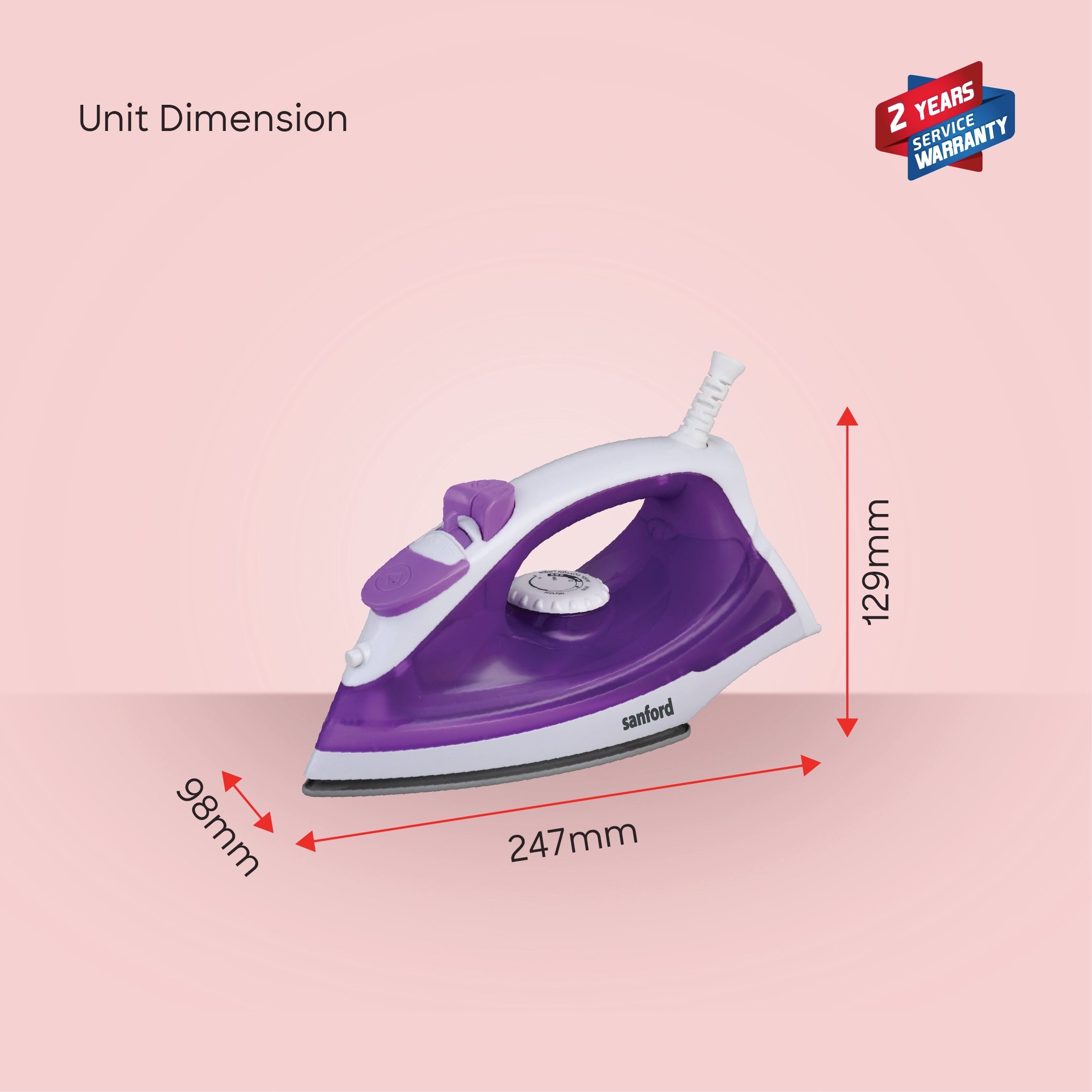  Ceramic Coating steam iron Self Cleaning 2200W Adjustable Thermostat Control sanford 6