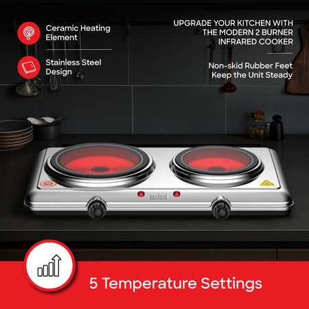 Sanford SF5004IC Infrared Cooker Dual Burner Design