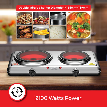 Dual Infrared Cooker 2100W  5 Temperature Settings sanford 5