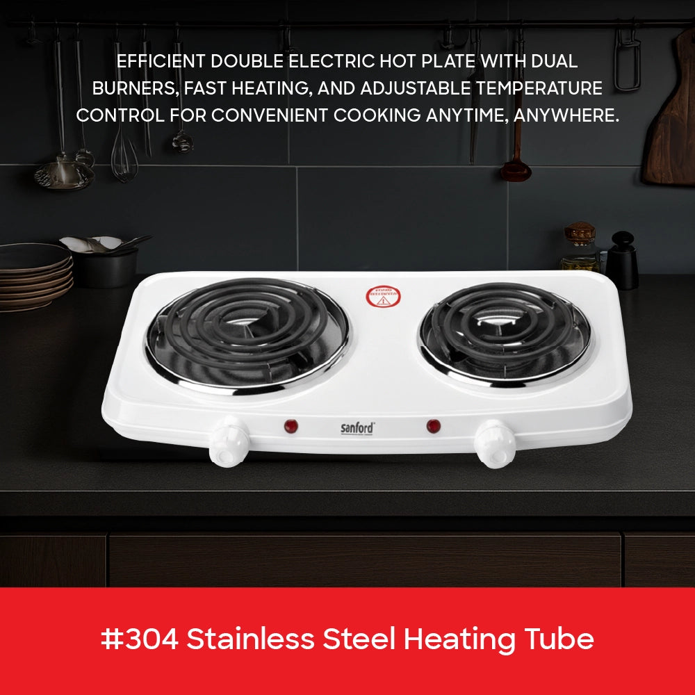 electric hot plate double burner 2250W spiral heating control sanford 5