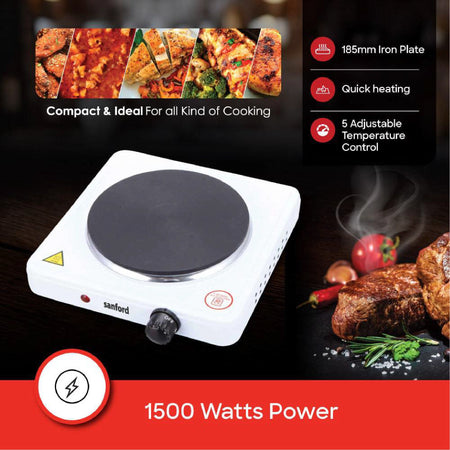 Single hot plate 1500W with adjustable temperature control sanford 3