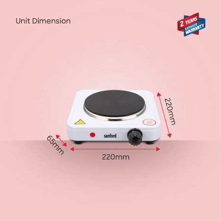 Single hot plate 1500W with adjustable temperature control sanford 6