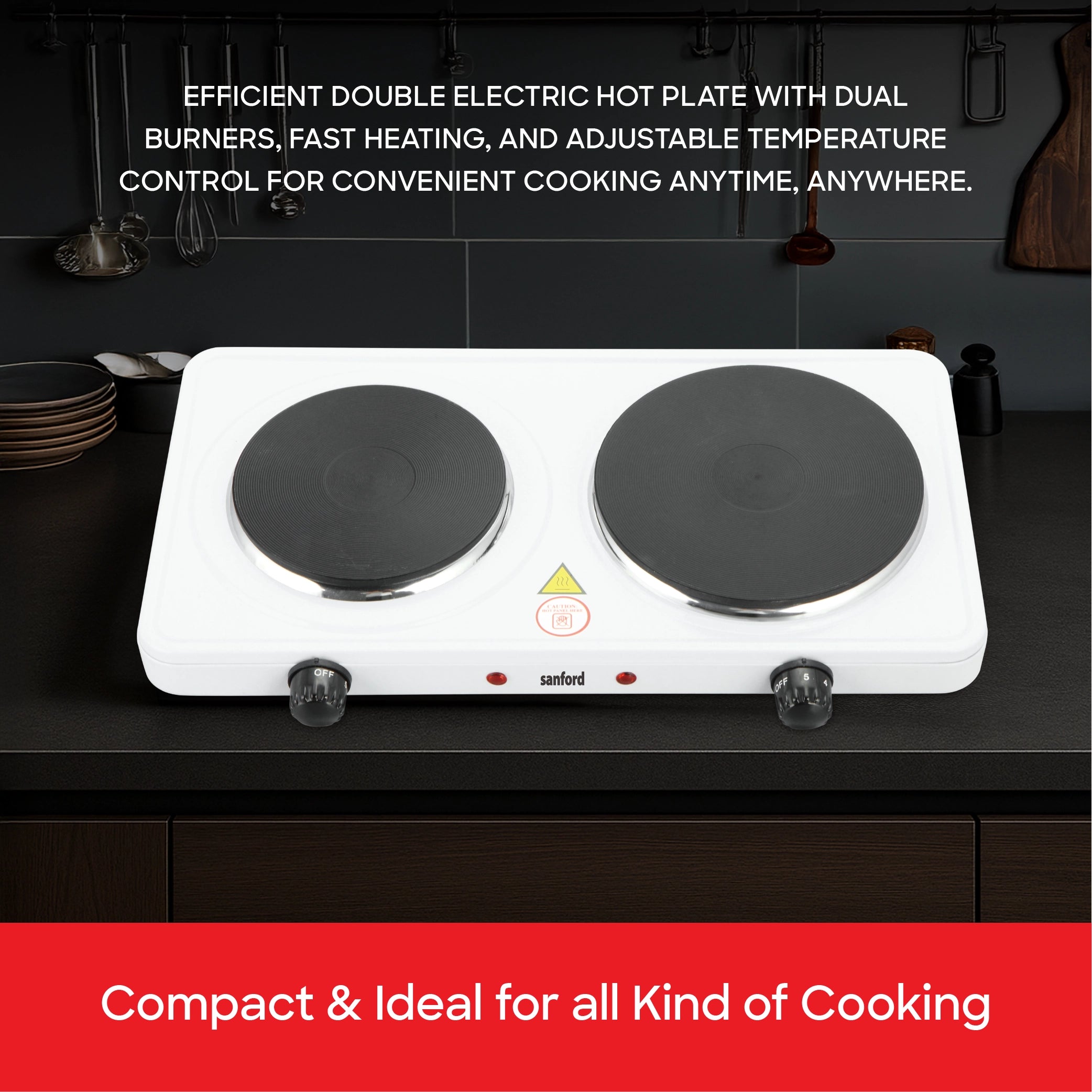 Double hot plate 1500W with adjustable temperature control sanford 5