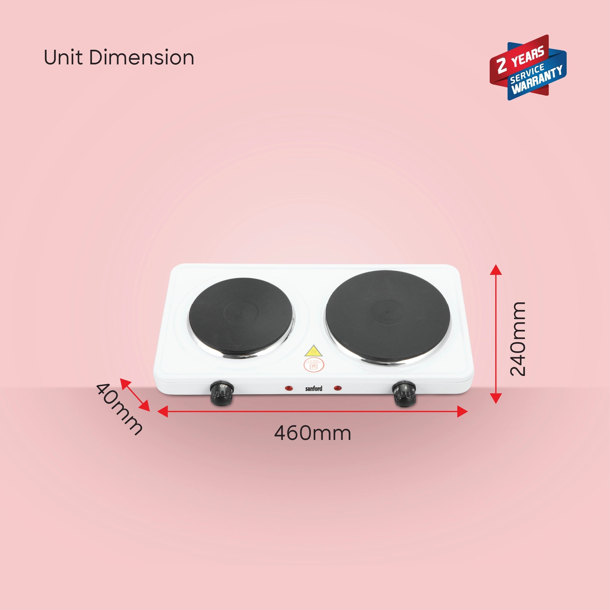 Double hot plate 1500W with adjustable temperature control sanford 6