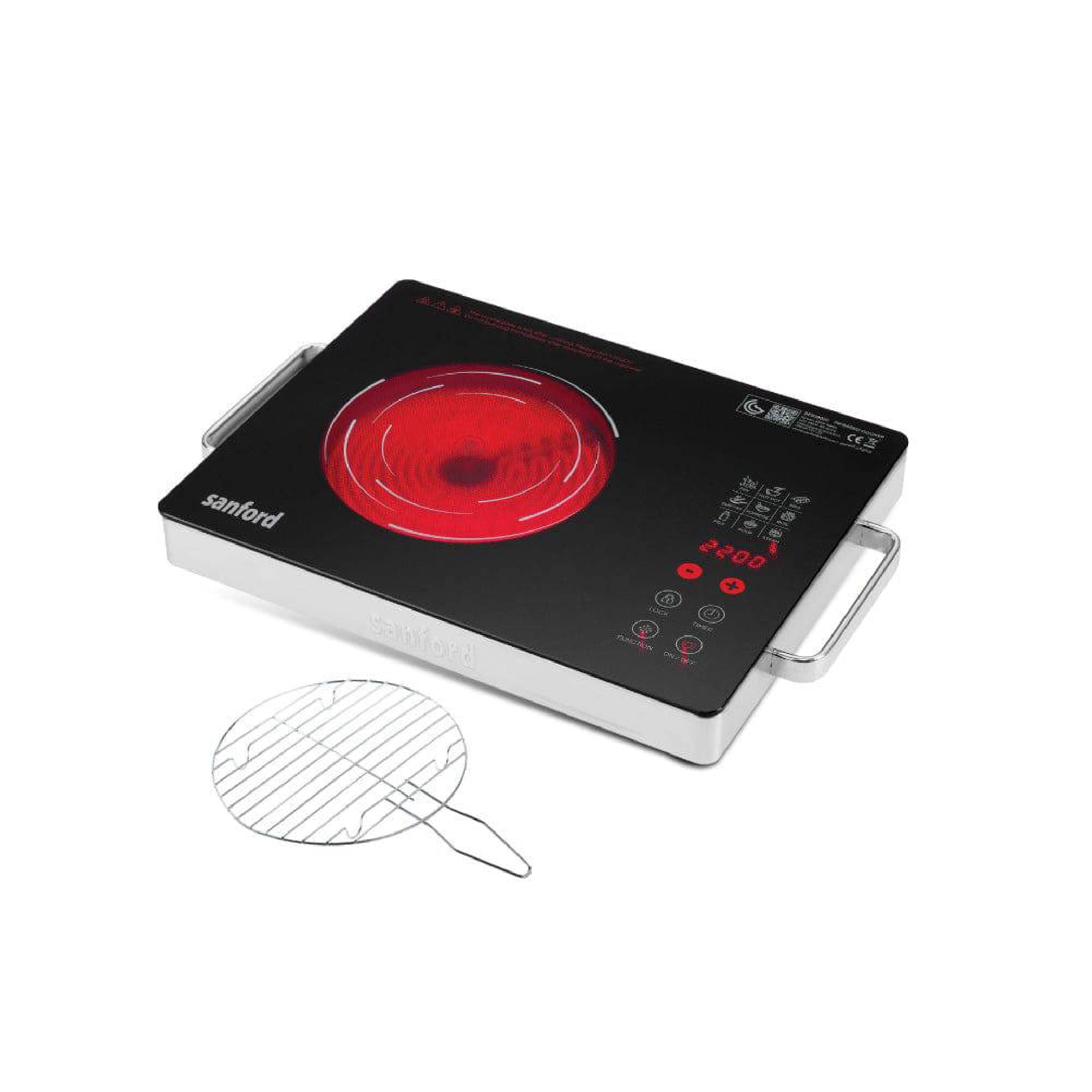  2 in 1 Single Burner Infrared Cooker 2200W with BBQ Grill & timer sanford 1