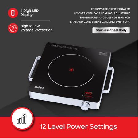 single burner Infrared cooker  2200W ceramic heating digital display sanford 4