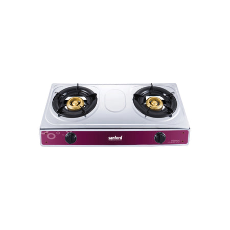 2 burner gas stove stainless steel auto ignition blue flame sanford 1