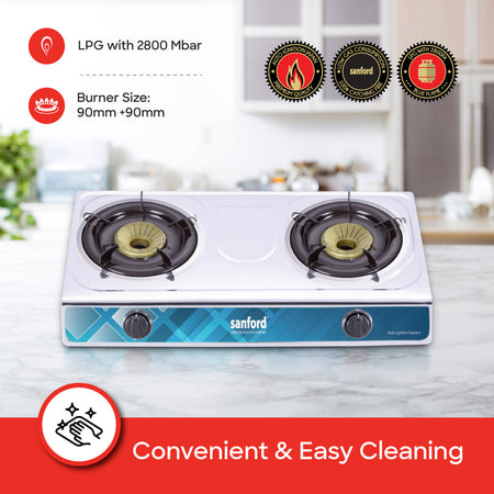 Sanford SF5313GC-B Double Burner Stove Auto Ignition