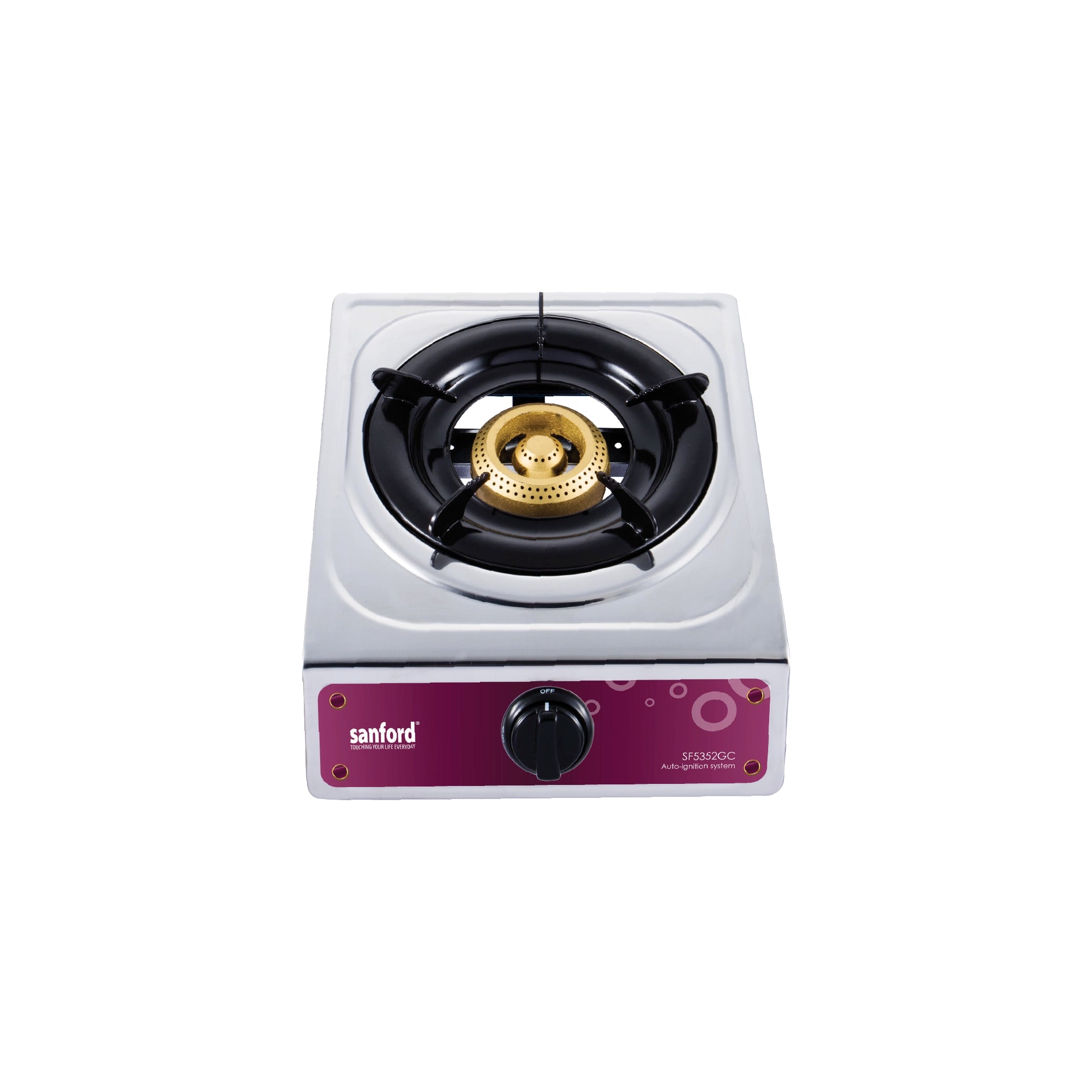 1 burner gas stove stainless steel body auto ignition compact sanford 1