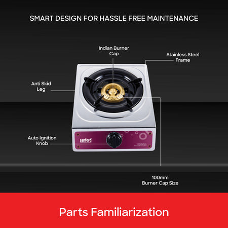 Sanford SF5352GC Gas Stove Cast Iron Construction