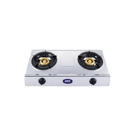 2 burner gas stove stainless steel body auto ignition heavy duty burners sanford 1