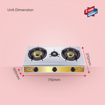 Sanford SF5357GC-B Triple Burner Stove Complete Package