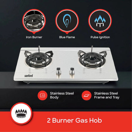 2 Burner Glass Top Gas Hob sanford 3