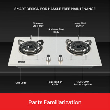 2 Burner Glass Top Gas Hob sanford 5