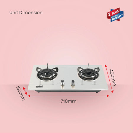 2 Burner Glass Top Gas Hob sanford 6