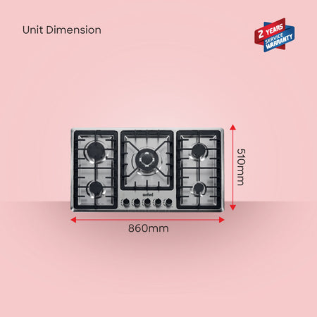 Sanford SF5465GH 5-Burner Stove Complete Package