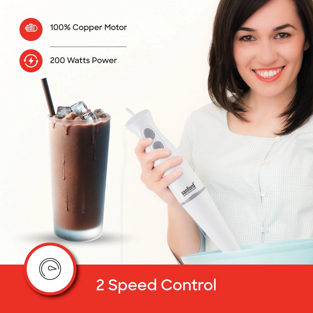 300W Hand blender copper motor turbo function & compact grip sanford 3