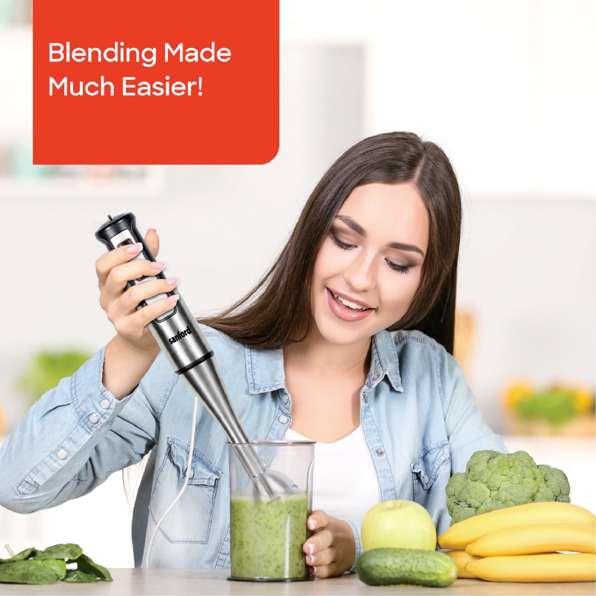 Hand Blender 800W Turbo Speed Control Ergonomic Grip sanford 2