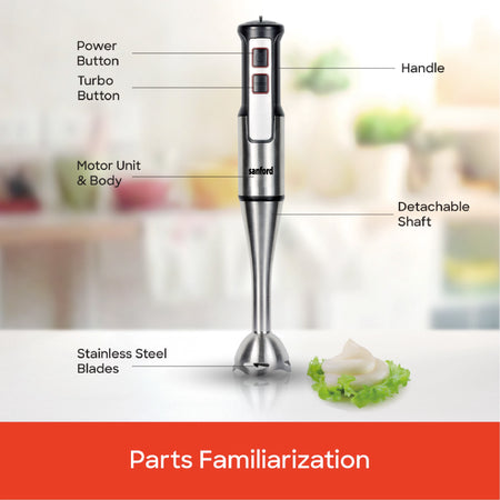 Hand Blender 800W Turbo Speed Control Ergonomic Grip sanford 5