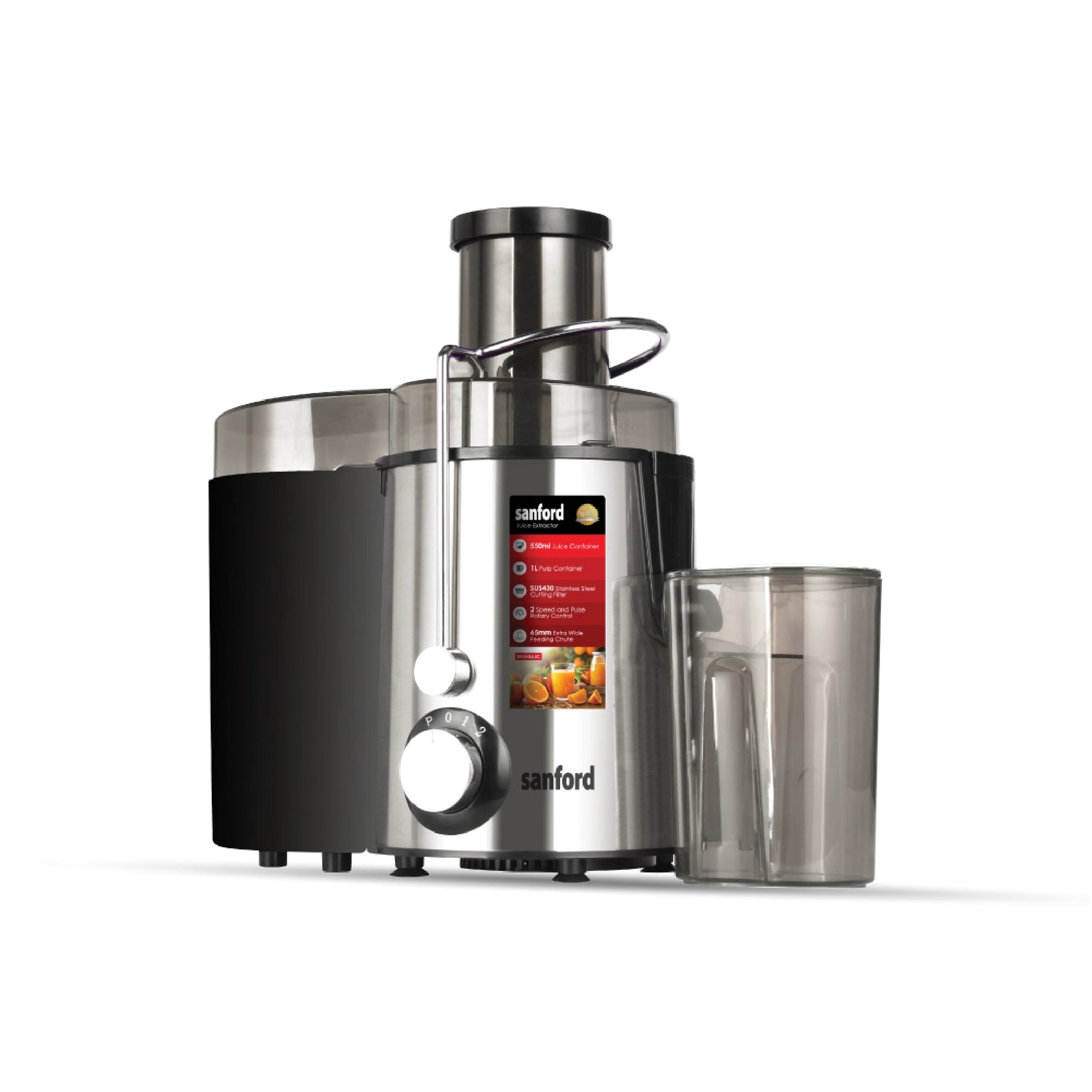 Juice Extractor 65mm Wide Feed Chute Stainless Steel Filter 500W sanford 1
