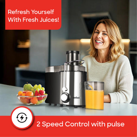 Juice Extractor 65mm Wide Feed Chute Stainless Steel Filter 500W sanford 2