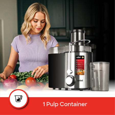 Juice Extractor 65mm Wide Feed Chute Stainless Steel Filter 500W sanford 3