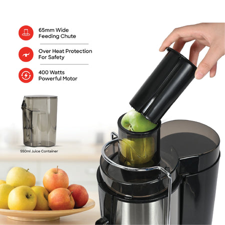 Juice Extractor 65mm Wide Feed Chute Stainless Steel Filter 500W sanford 5