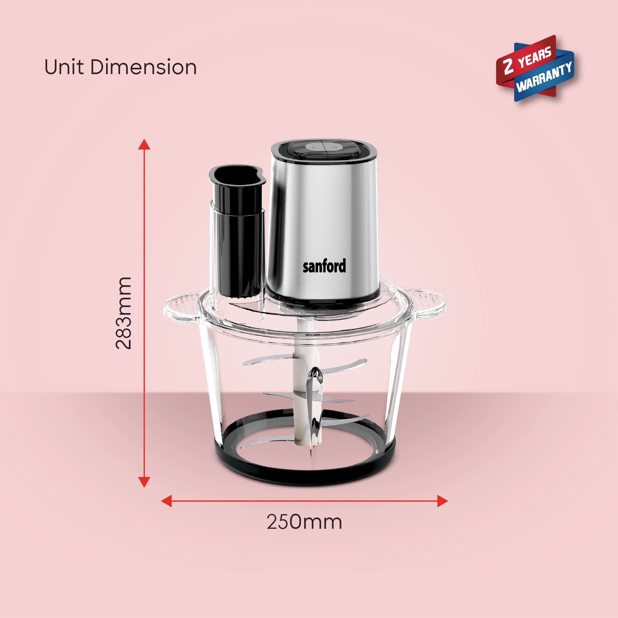 Sanford SF5580FC Food Chopper – unit dimensions and measurements
