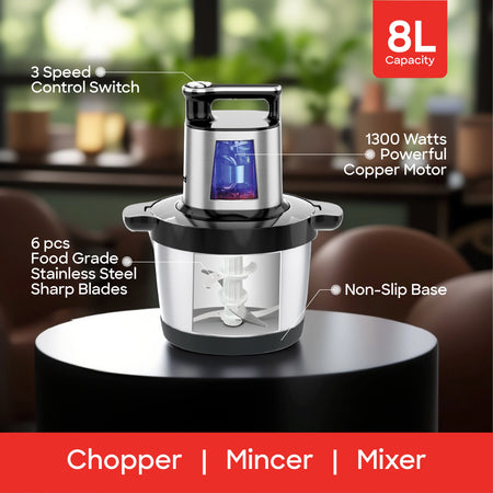 	Sanford SF5586FC KC Food Chopper – 8L capacity, multi-speed feature callout
