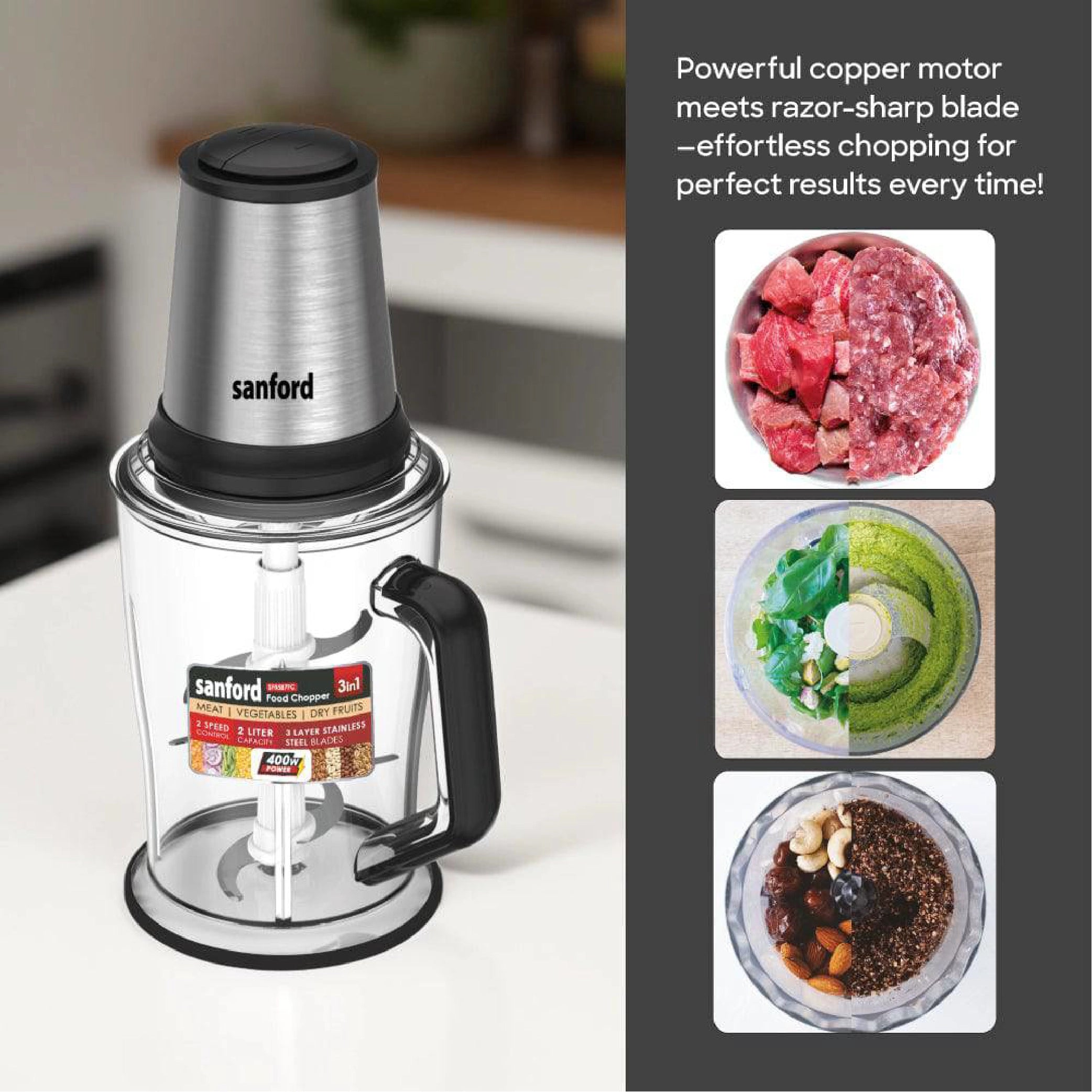 multi-function chopper 400W 2L AS jar &  SUS304 blades sanford 4