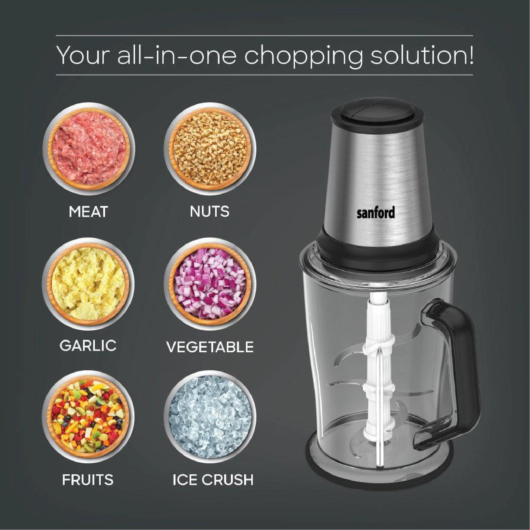 multi-function chopper 400W 2L AS jar &  SUS304 blades sanford 6