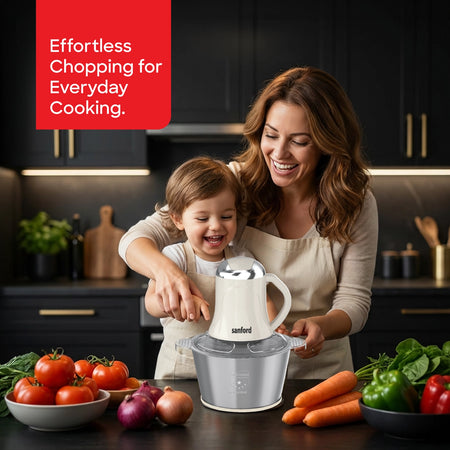 	Sanford SF5588FC KC Food Chopper – mother and child cooking together
