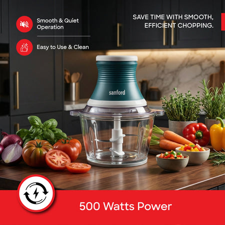 Multi-Function Chopper 500W mixer with 2L glass bowl & SS blades sanford 4