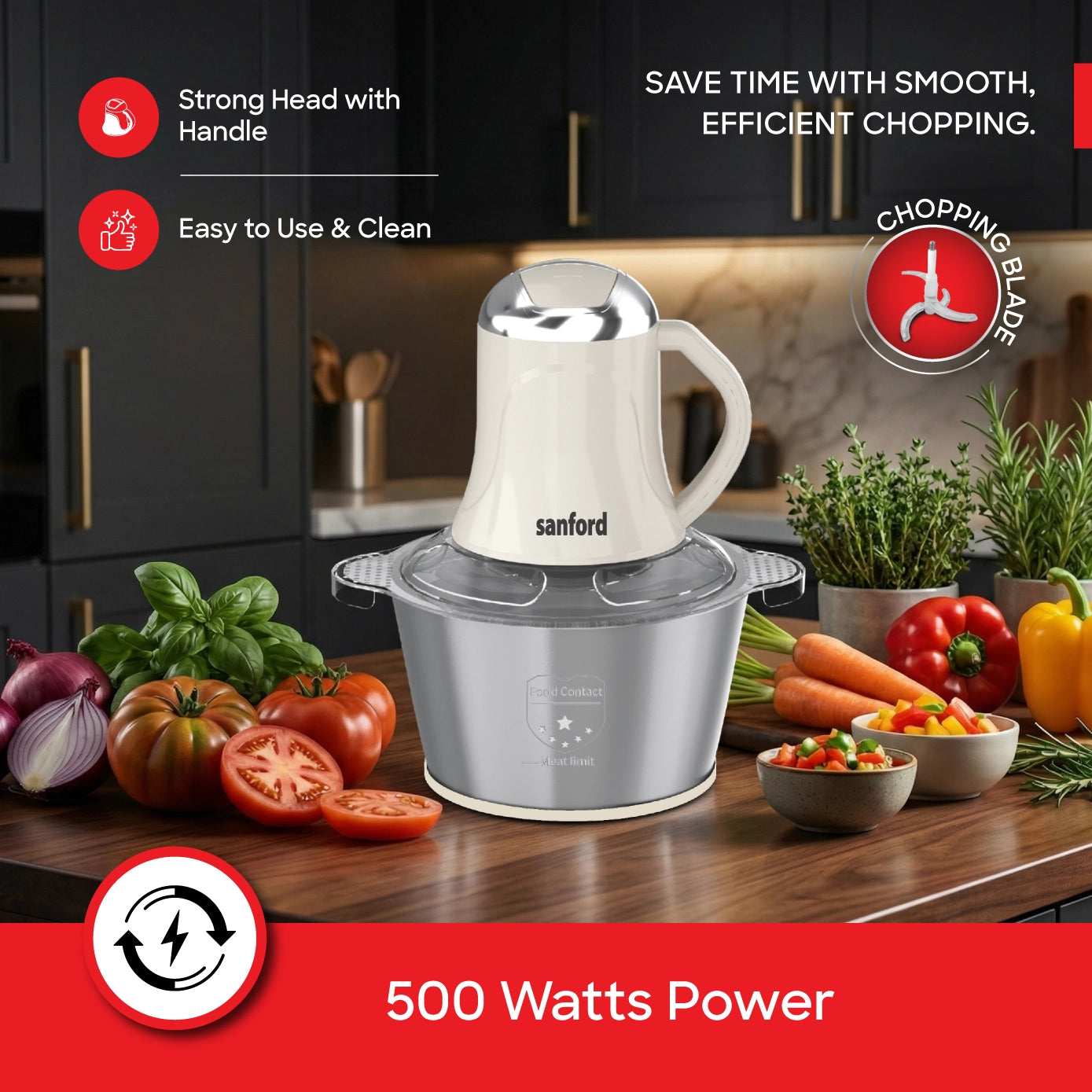 Sanford SF5588FC KC Food Chopper – 500W motor, chops vegetables with ease