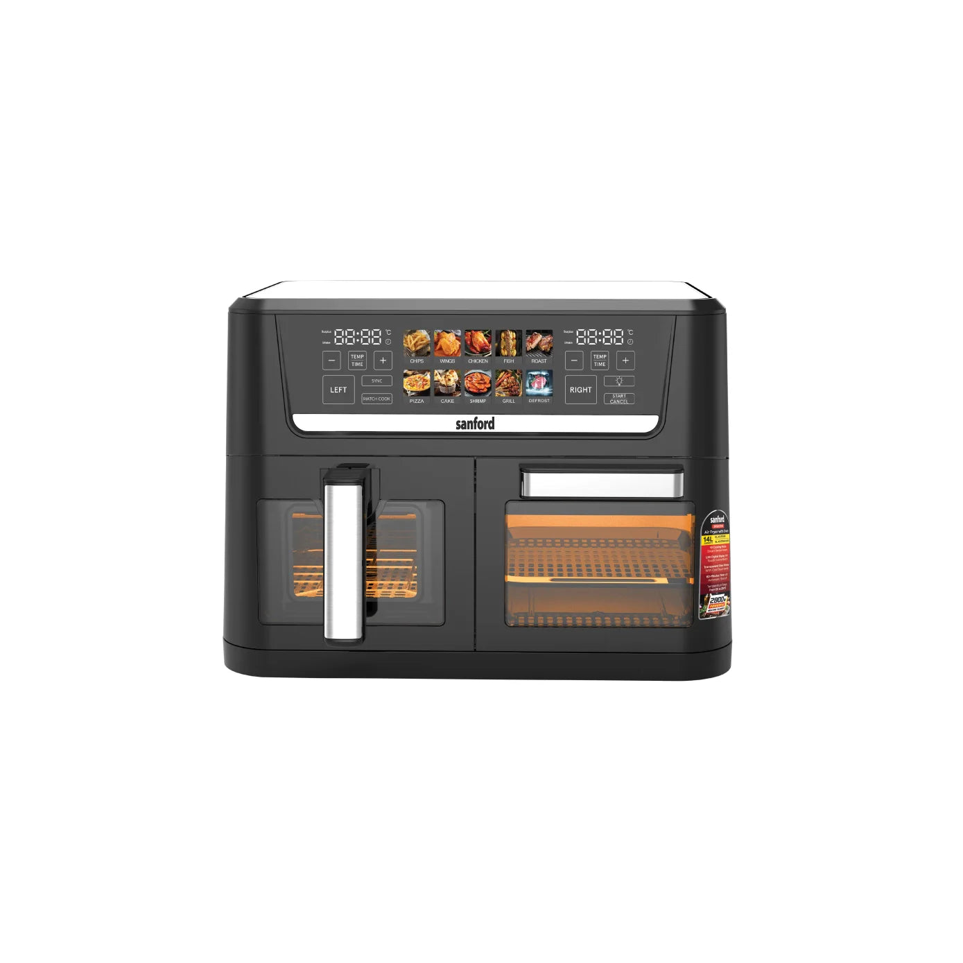 best air fryer oven 14L 10 preset dual 2800W sanford 1