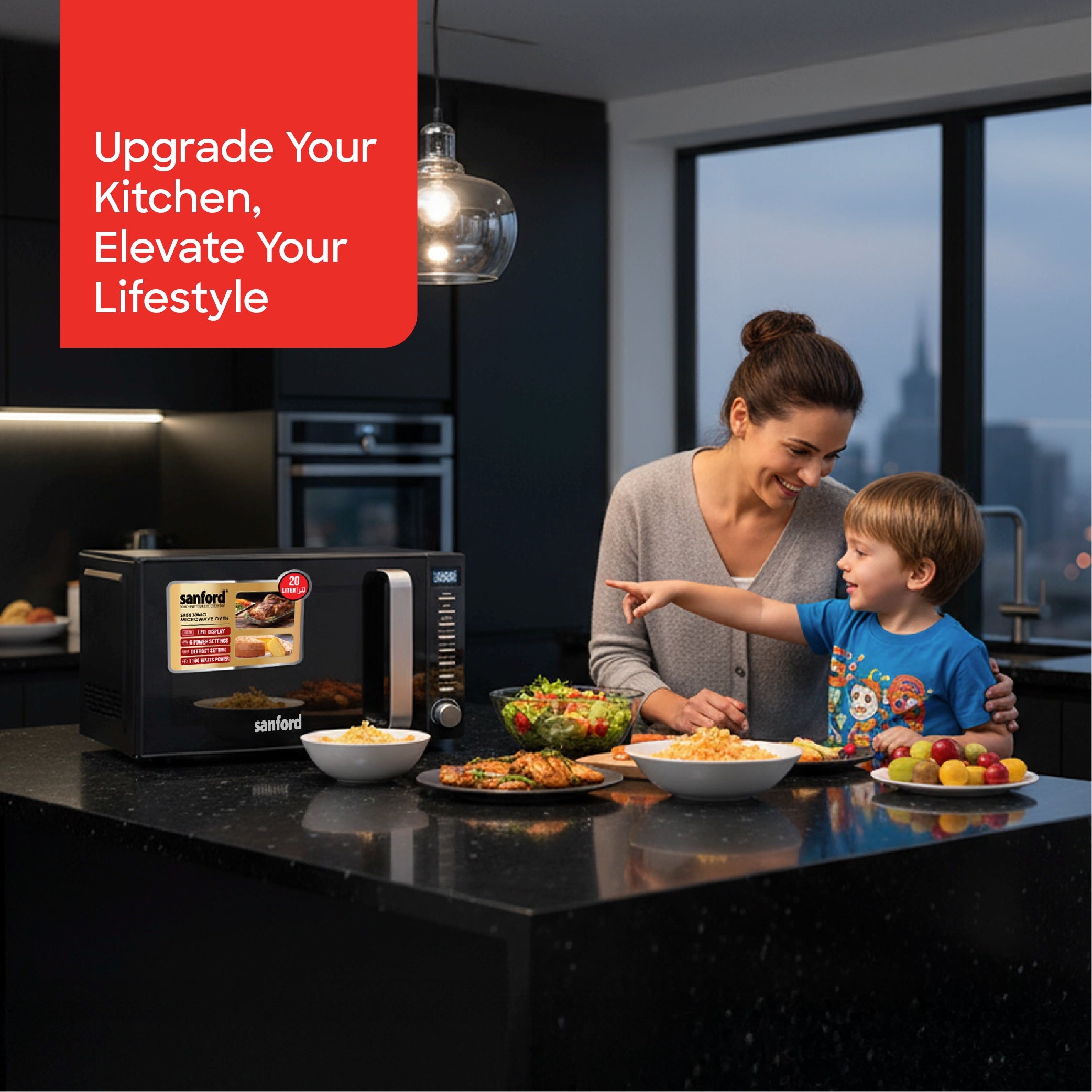 best microwave oven 20L 1150W LED display defrost function sanford 2