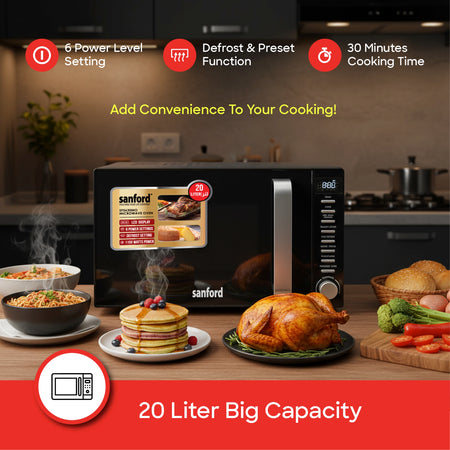 best microwave oven 20L 1150W LED display defrost function sanford 3