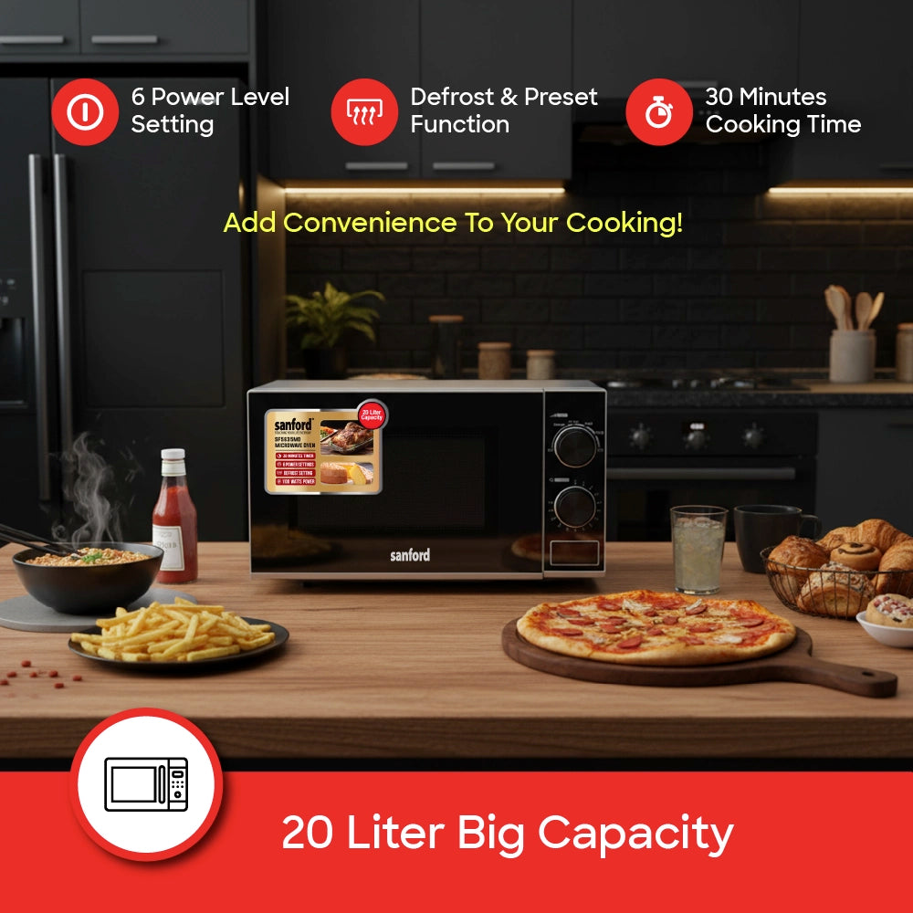 best microwave oven 20l 6 power levels defrost function 1200W sanford 3